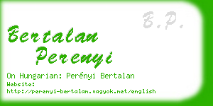 bertalan perenyi business card