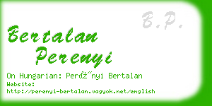 bertalan perenyi business card